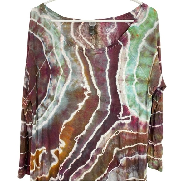 FP Free People We The Free Midi Tunic Dress Womens Small Geode Tie Dye Mesh Back - Picture 3 of 16